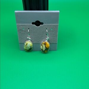 Elegant Honey Dahlia Turquoise Earrings